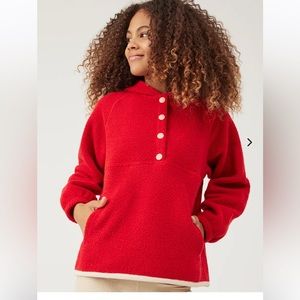 Outdoor voices MegaFleece women’s red snap up hoodie size S